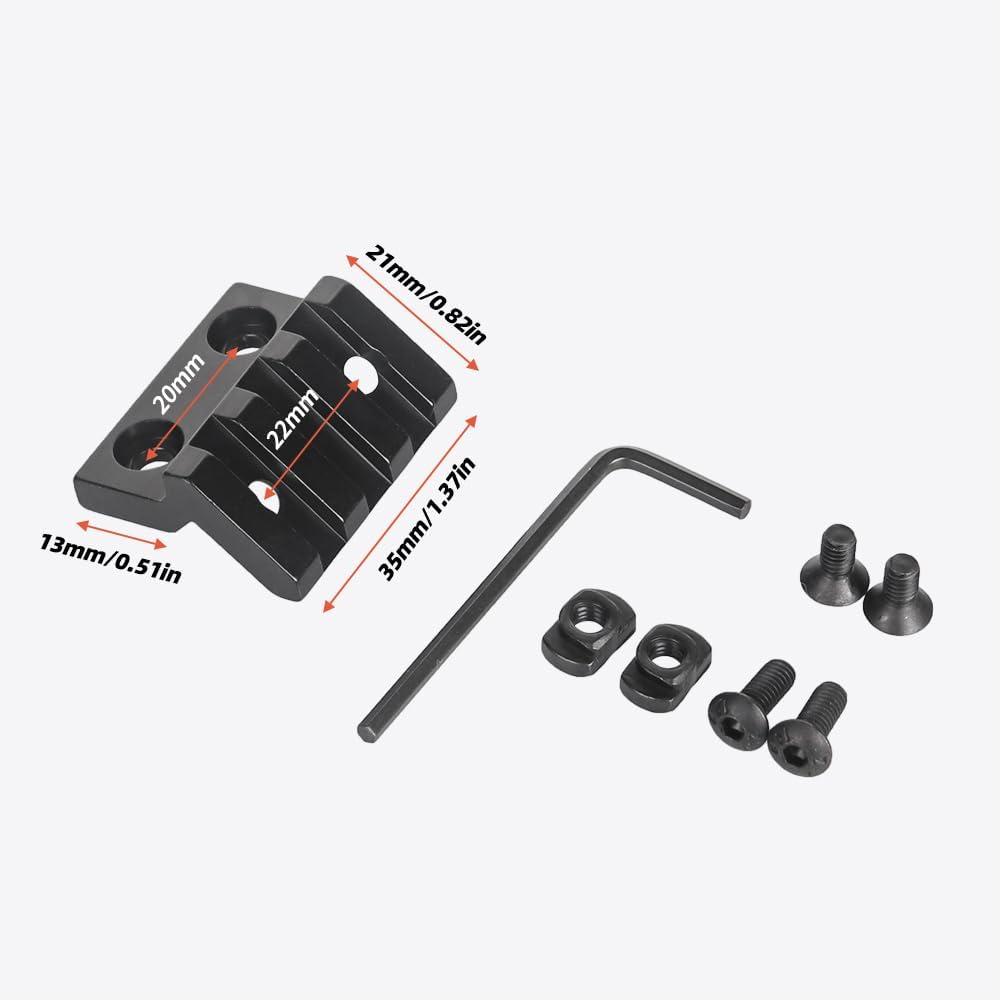 FRSF 45 Degree Offset Rail Mount for M-Rails, 3 Slots 5 Slots Offset Light/Optic Picatinny Rail Mount fit for M-Rails