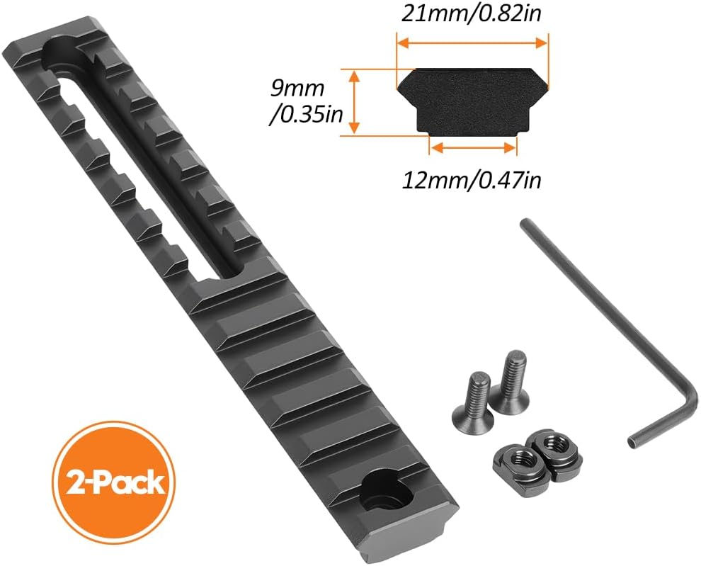 M-LOK to Picatinny Rail Adapter – Adjustable Pitch, 5.31" Aircraft Aluminum with T-Nuts & Screws