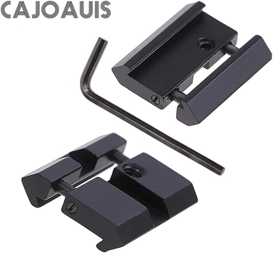 2pcs 11mm Dovetail to 20mm Picatinny Weaver Low Profile Snap-in Rail Adaptor for Rifle Scope
