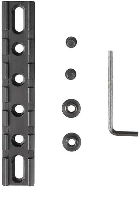 FRSF 6 Slots 20mm M-Lock Rail Mount, Scope Flashlight Laser Base Mount, Flat Bottom Aluminum Rail