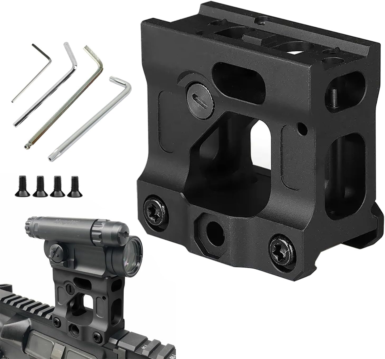 Red Dot Riser Mount, Optic Riser for Micro Red Dot, 2" Riser Mount Accepts All Footprint Optics