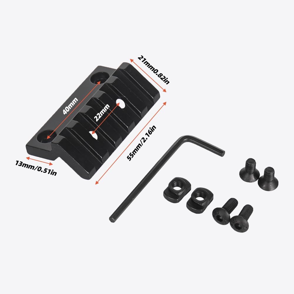 FRSF 45 Degree Offset Rail Mount for M-Rails, 3 Slots 5 Slots Offset Light/Optic Picatinny Rail Mount fit for M-Rails