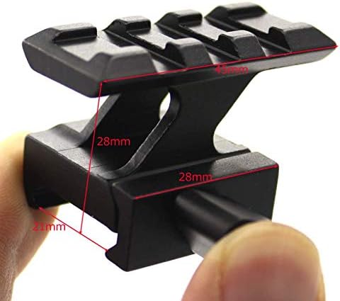 45° Slanted Riser Mount — 20mm / 21mm Rail, 3-Slot Aluminum Offset Mount (45mm)