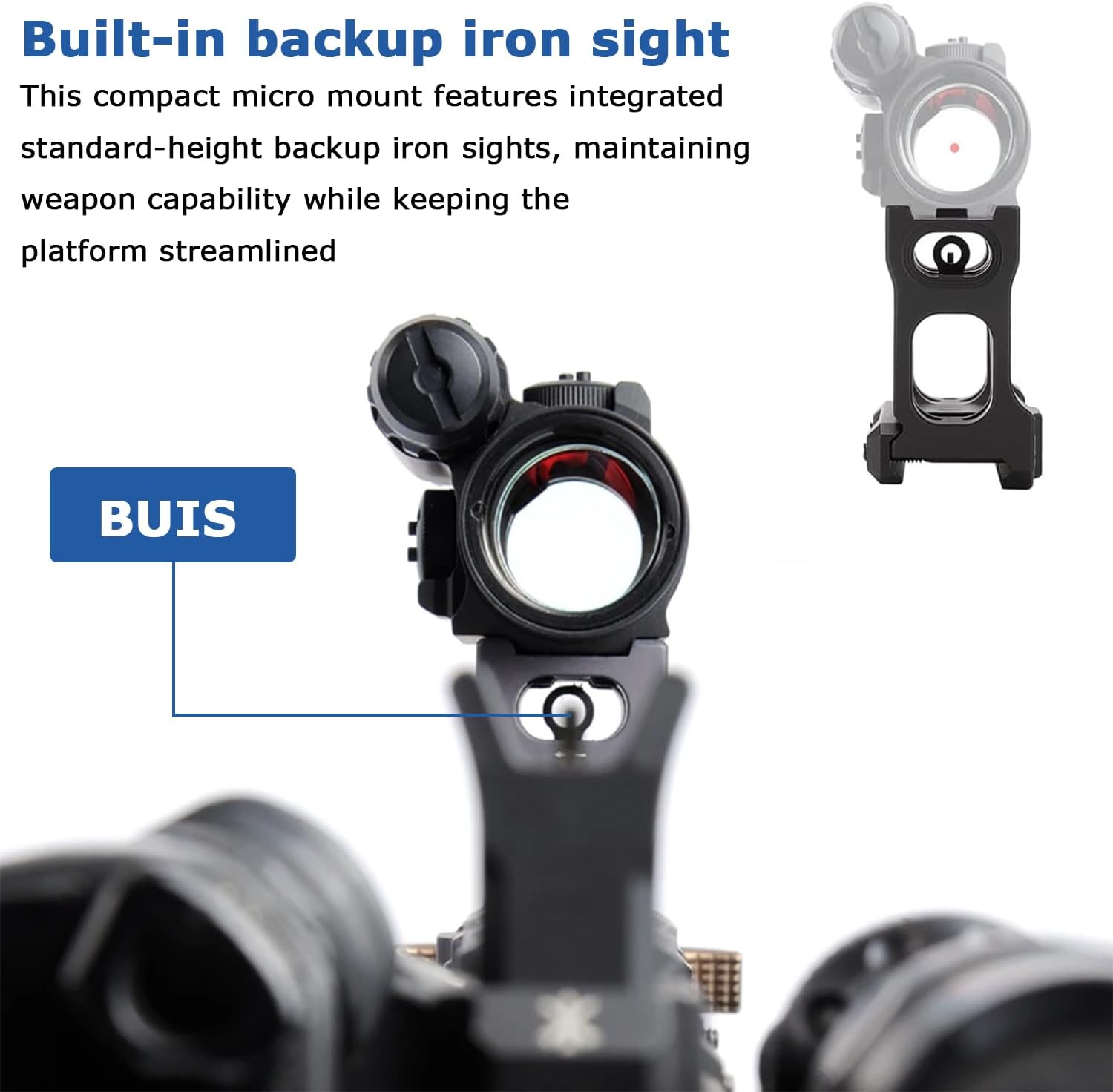 Red Dot Riser Mount, Optic Riser for Micro Red Dot, 2" Riser Mount Accepts All Footprint Optics