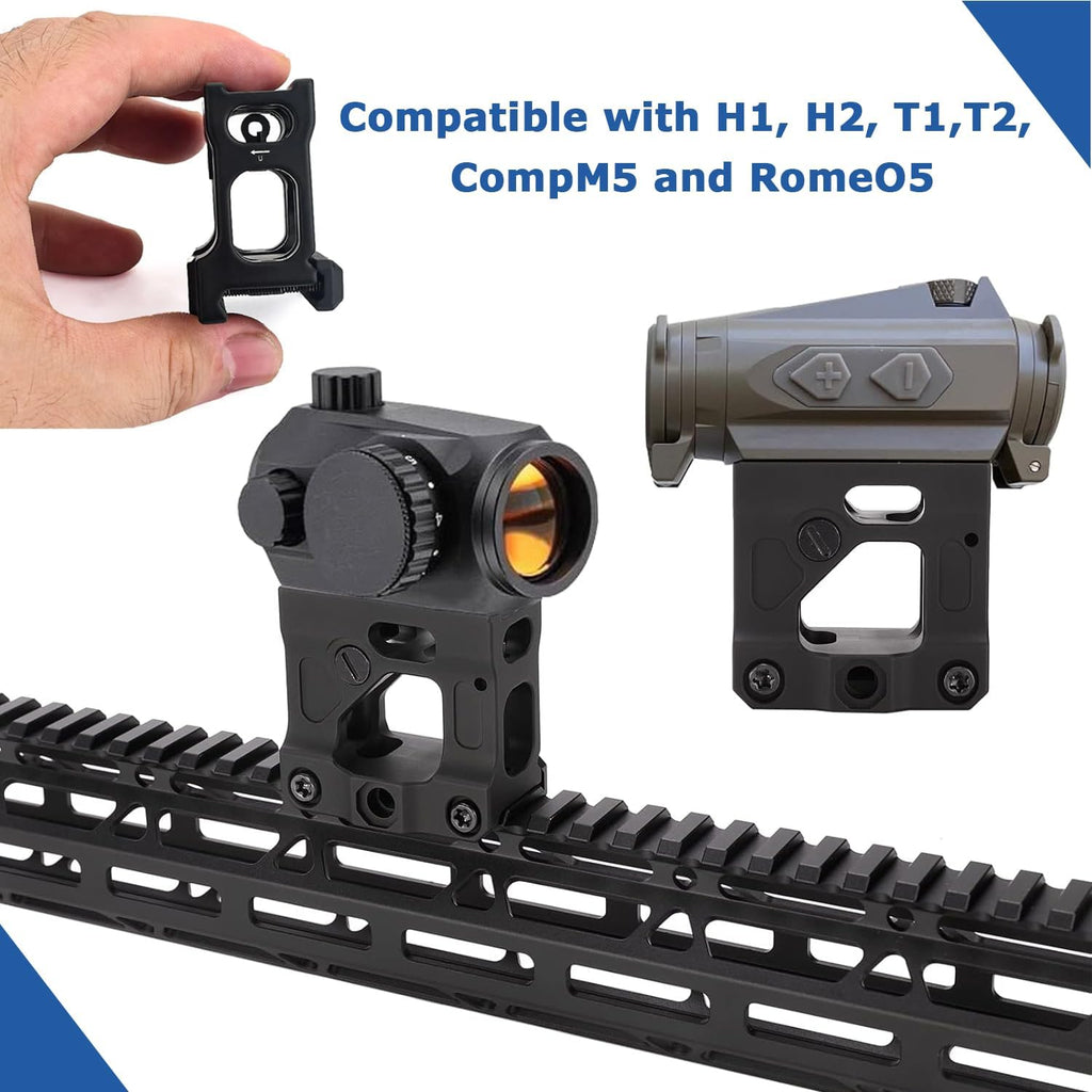 Red Dot Riser Mount, Optic Riser for Micro Red Dot, 2" Riser Mount Accepts All Footprint Optics