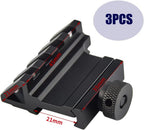 45° Offset Rail Mount — 4-Slot Picatinny / Weaver, Aluminum, for Flashlights, Lasers & Red Dots (Pack of 3)