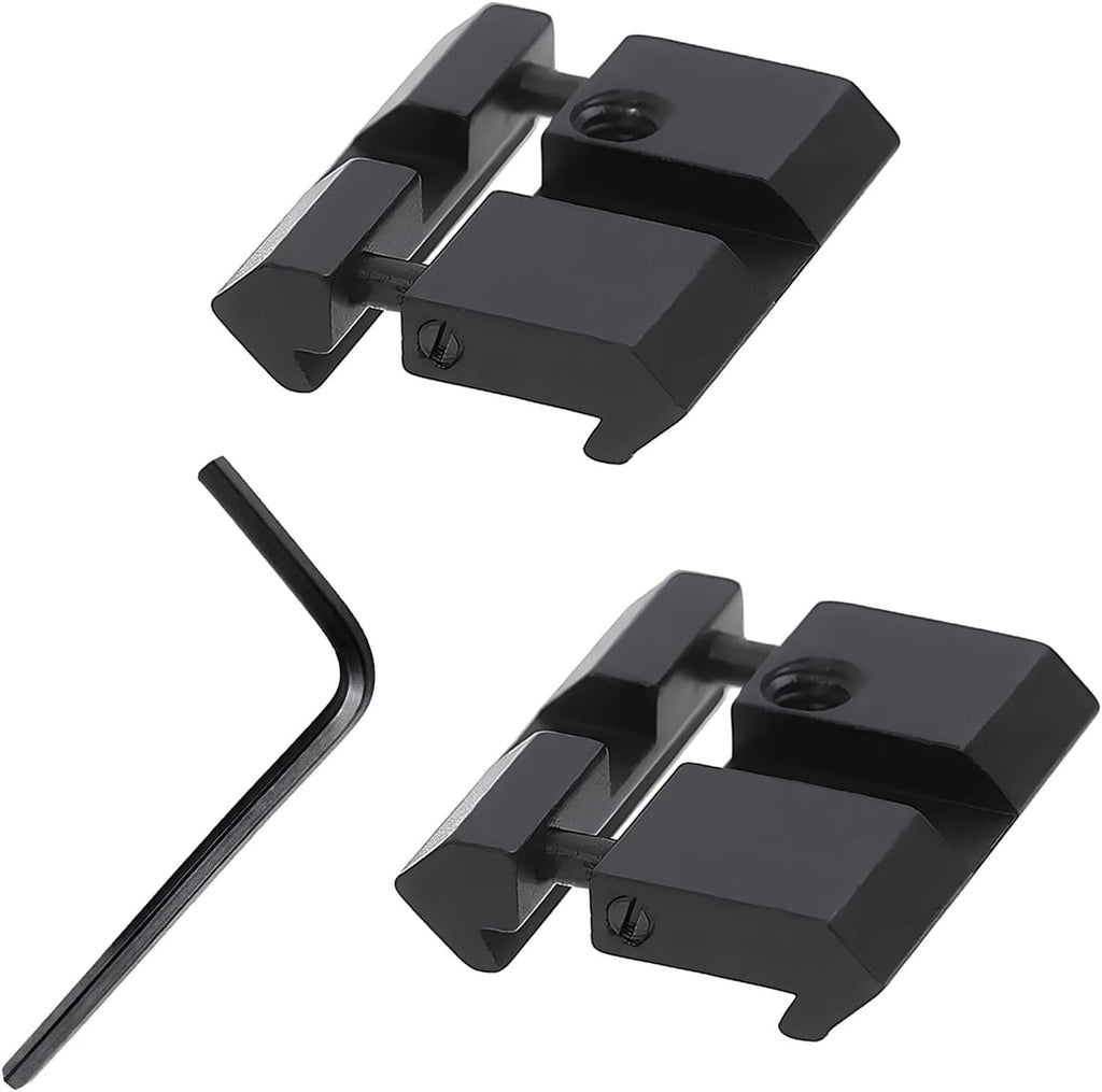 2Pcs 11mm Dovetail to 20mm Picatinny Weaver Low Profile Snap-in Rail Adaptor for Rifle Scope