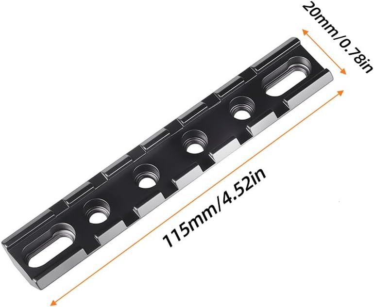 FRSF 6 Slots 20mm M-Lock Rail Mount, Scope Flashlight Laser Base Mount, Flat Bottom Aluminum Rail