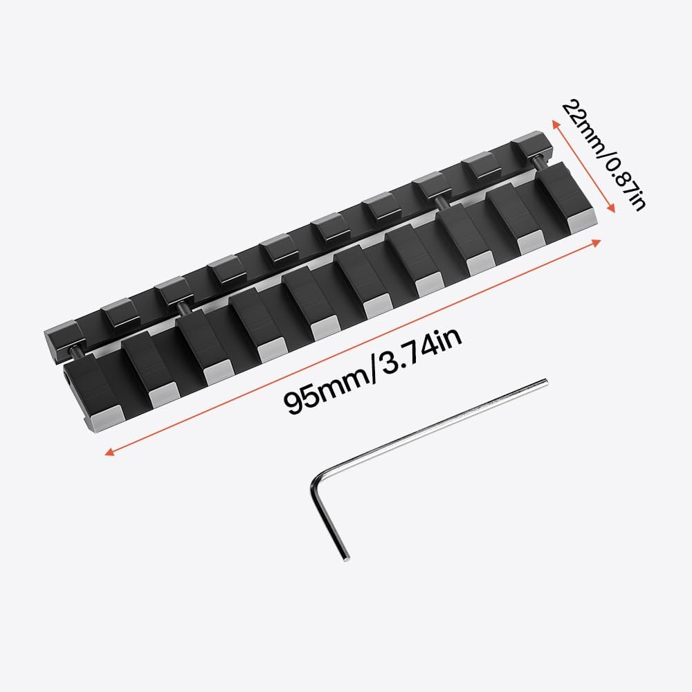 11mm Dovetail to 20mm Picatinny Adapter, Non-Riser Clip, 4/9 Slots Design, Compatible with Red Dot, Holographic Sight, Laser Rangefinder & Optics Accessories