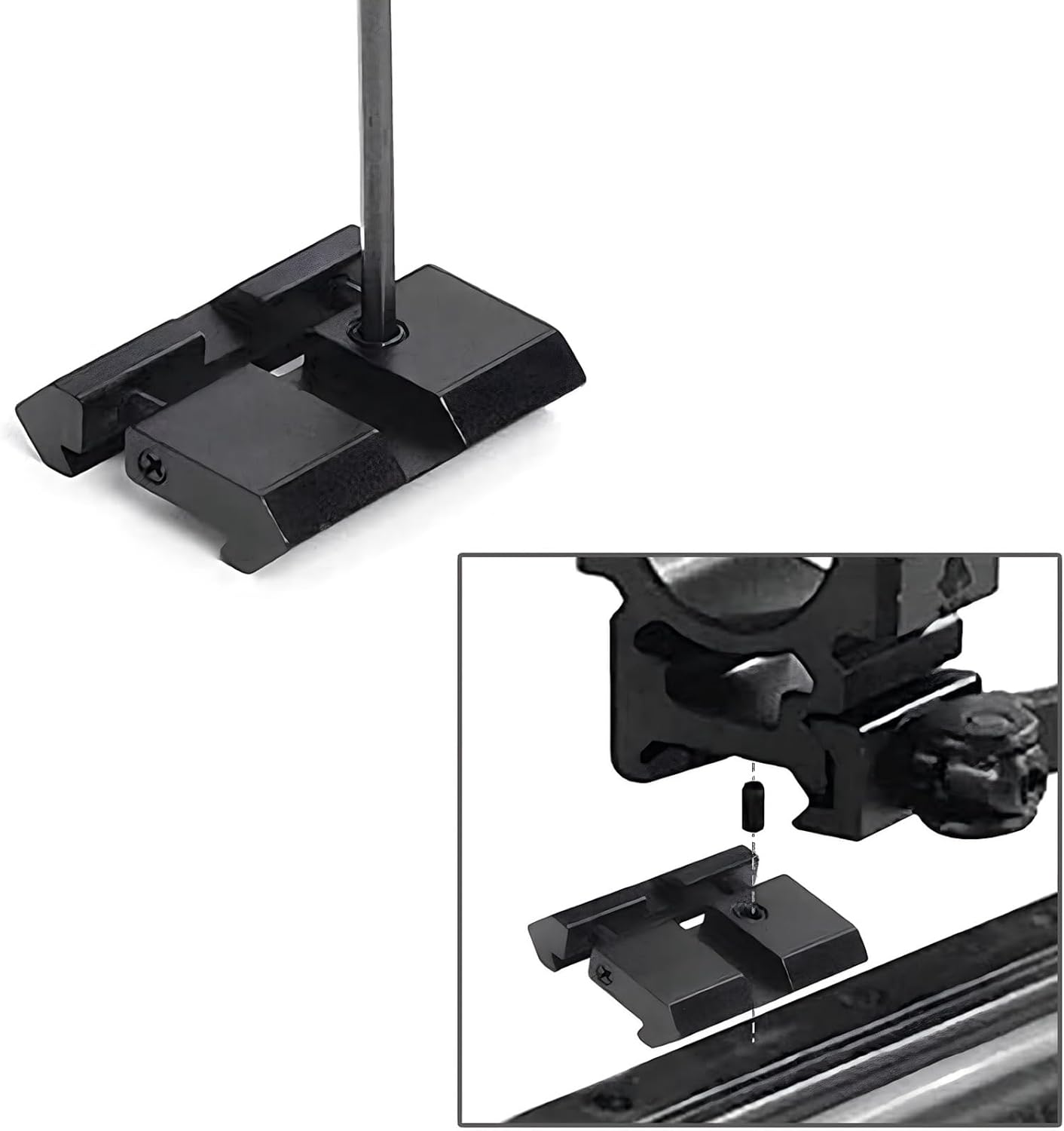 2Pcs 11mm Dovetail to 20mm Picatinny Weaver Low Profile Snap-in Rail Adaptor for Rifle Scope