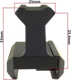 Picatinny Riser Mount 1" inch High Profile 45 Degree Angled Forward Extending for Micro Reflex Sight Red Dot Scope