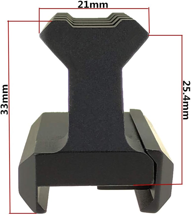 Picatinny Riser Mount 1" inch High Profile 45 Degree Angled Forward Extending for Micro Reflex Sight Red Dot Scope