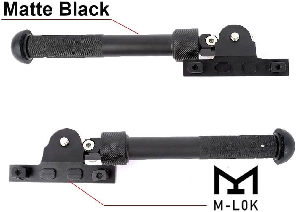 Tactical MLOK Bipod 6.5 to 9 Inch Adjustable Folding Bi-pod for Outdoor Hunting and Shooting Attach to M-Rail (Black)