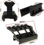 Picatinny Riser Mount 1" inch High Profile 45 Degree Angled Forward Extending for Micro Reflex Sight Red Dot Scope