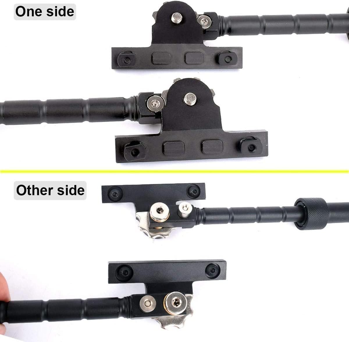 Tactical MLOK Bipod 6.5 to 9 Inch Adjustable Folding Bi-pod for Outdoor Hunting and Shooting Attach to M-Rail (Black)