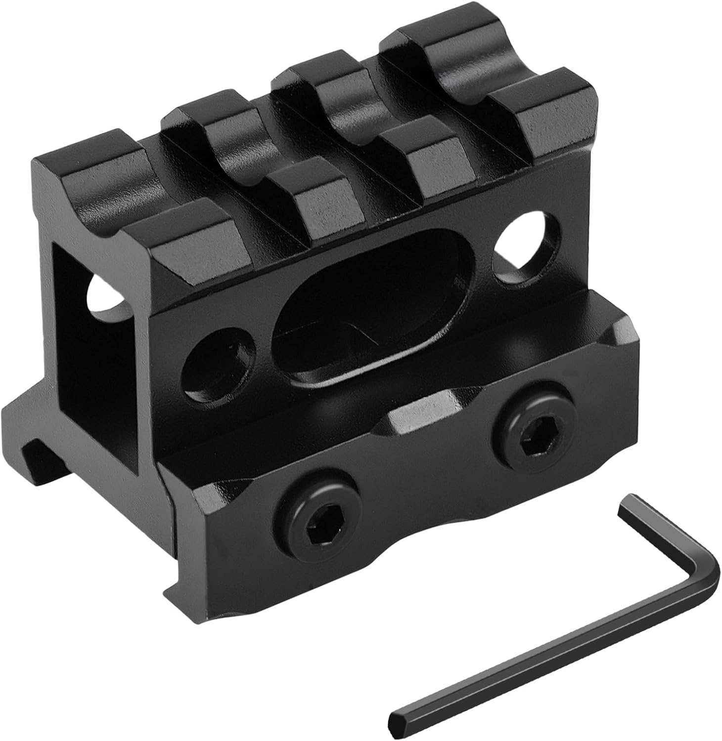 3 Slots Picatinny Rail Riser Mount, 1" High Profile Picatinny Riser Mount Short Pic Rails Accessories for Optic Red Dot Risers, with See-Through Design