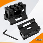 3 Slots Picatinny Rail Riser Mount, 1" High Profile Picatinny Riser Mount Short Pic Rails Accessories for Optic Red Dot Risers, with See-Through Design