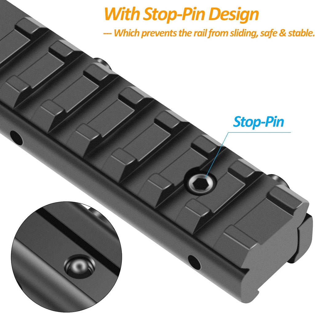 Dovetail to Picatinny Rail Adapter 11mm Dovetail to 21mm Picatinny Rail Convert Mount - Low Profile Scope Riser Rail Adaptor - Base Mount 3/8" to 7/8" Converter
