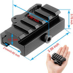 Picatinny Riser Mount, Low Profile Rail Riser Mounts Adaptor with QD Lever Lock Quick Release & 5 Slots Picatinny Rails for Scope Rings Optics Sights, 1/2" H x 2.5''L