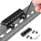 Picatinny Riser Mounts, FENTUK 1 Inch High Profile & 1/2 Inch Low Profile 8 Slots Picatinny Rail Riser Mount with See Through Design for Scopes Optics Red Dots - 2 Pack (Include 1" & 0.5" Riser Mount)