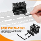 3 Slots Picatinny Rail Riser Mount, 1" High Profile Picatinny Riser Mount Short Pic Rails Accessories for Optic Red Dot Risers, with See-Through Design
