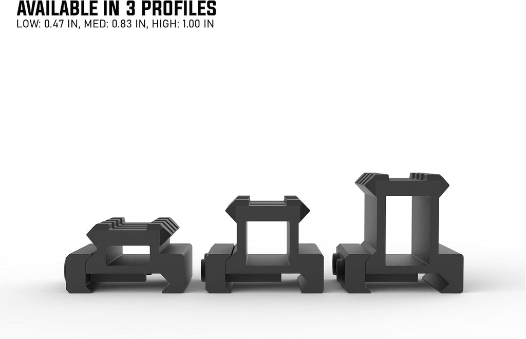 Monstrum Lockdown V3 Picatinny Riser Mount with Recoil Stop Base | 1.5 inch Length
