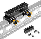 Picatinny Riser Mounts, FENTUK 1 Inch High Profile & 1/2 Inch Low Profile 8 Slots Picatinny Rail Riser Mount with See Through Design for Scopes Optics Red Dots - 2 Pack (Include 1" & 0.5" Riser Mount)