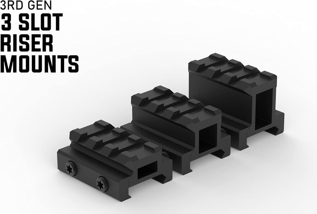 Monstrum Lockdown V3 Picatinny Riser Mount with Recoil Stop Base | 1.5 inch Length