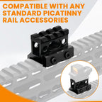 3 Slots Picatinny Rail Riser Mount, 1" High Profile Picatinny Riser Mount Short Pic Rails Accessories for Optic Red Dot Risers, with See-Through Design